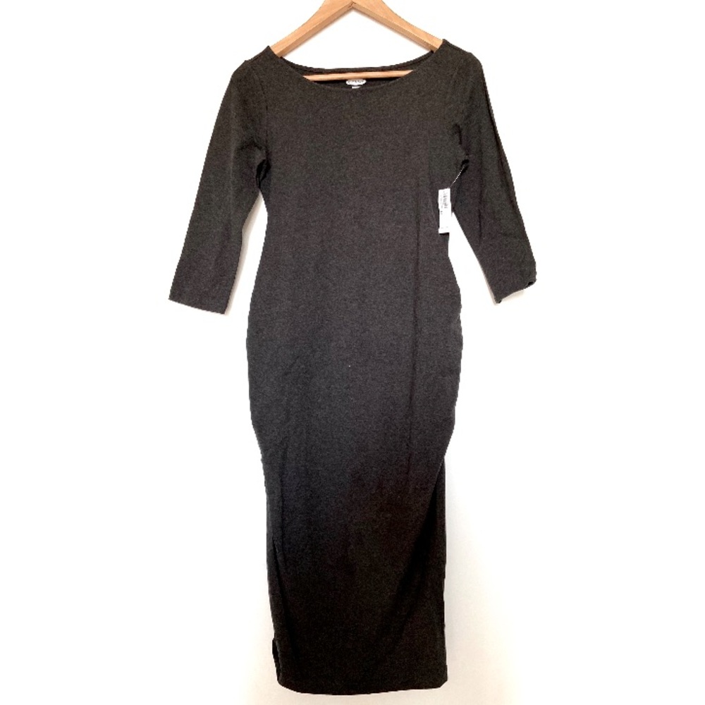 Grey Midi Maternity Dress